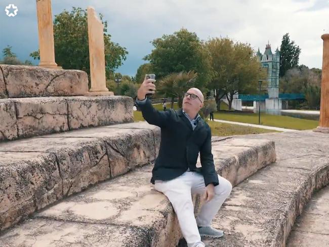 Diego Antoñanzas en uno de los momentos de su visita al Parque Europa