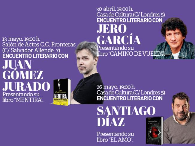 Los platos fuertes de la programación para estos meses de abril y mayo serán los encuentros literarios